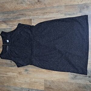 Old Navy Sleeveless White Spackled Black Party Dress Size Large